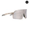 POP EYES Sport Sonnenbrille EDDY Small Clear Gold – kleinere Sportbrille für Damen und schmalere Gesichter mit Wechselgläsern in seitlicher Ansicht.