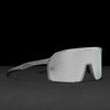 Side view of EDDY Shark Grey Silver – sporty cycling sunglasses with interchangeable lenses.