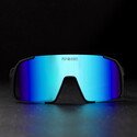 EDDY sports sunglasses Black Ocean Blue – stylish cycling eyewear with mirrored front view.