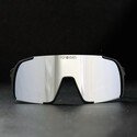 Front view of EDDY Silver Star – stylish cycling sunglasses with changing lenses for maximum visibility.