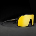 Side view of FRED Black Sunset Gold – sports sunglasses with a power look and top performance.