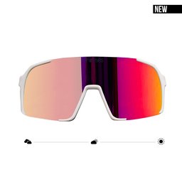Self-tinting sunglasses EDDY White Sunset Red – modern sports sunglasses for women and men. NEW