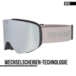 Men’s ski goggles JAMIE Frost Grey – new ski goggles with magnetic interchangeable lens system and silver lens | POP EYES