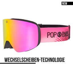 Women’s ski goggles JAMIE Tropical Pink – new ski goggles with magnetic interchangeable lens system and pink lens | POP EYES