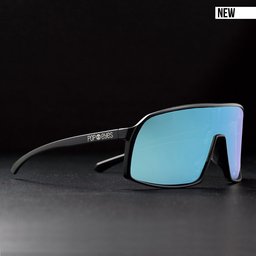 Side view of FRED Black Ice Blue – stylish sports sunglasses with a clean, athletic frame design. NEW