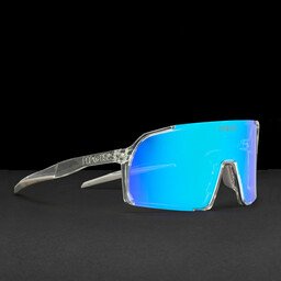 EDDY Clear Ocean Blue – side view of the sports sunglasses with modern design.