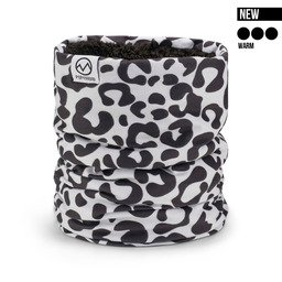 POPHEAD neckwarmer JOSIE Leo Grey – warm fleece neckwarmer with cozy teddy lining for cold winter days