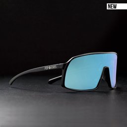 Side view of FRIEDA Black Ice Blue – lightweight women’s sunglasses for sports and outdoor use. NEW