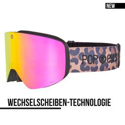 Ski goggles JAMIE Leo Brown Desert – new ski goggles with magnetic interchangeable system and pink lens | POP EYES