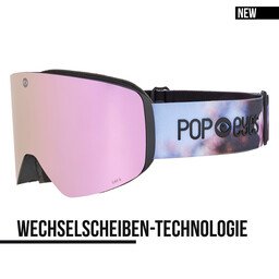 Men’s ski goggles JAMIE Floral Sky – new ski goggles with magnetic interchangeable lens system and pink lens | POP EYES