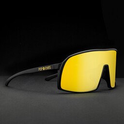 Side view of FRED Black Sunset Gold – sports sunglasses with a power look and top performance.