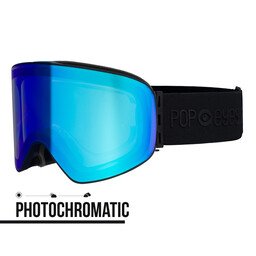 Ski goggles LARRY Photochromatic Black meets Blue – men’s photochromatic ski goggles with self-tinting lens | POP EYES