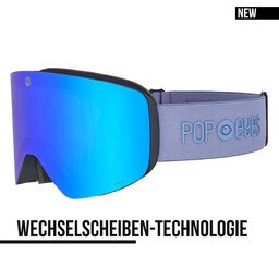 Men’s ski goggles JAMIE Frost Blue – new ski goggles with magnetic interchangeable lens system and blue lens | POP EYES