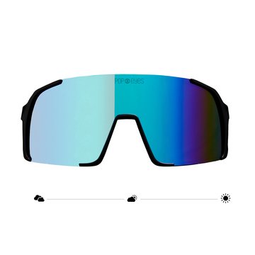 Self-tinting sunglasses EDDY Black Ocean Blue – stylish sports sunglasses for women and men.
